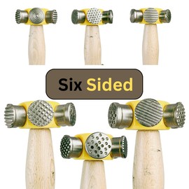 BENCH WIZARD 6-In-1 Multi-Head Hammer | 10" (25.4 cm) Wooden Handle | Distinctive Designs | Ideal for Metal, Wax & Clay | Unlock Limitless Creativity