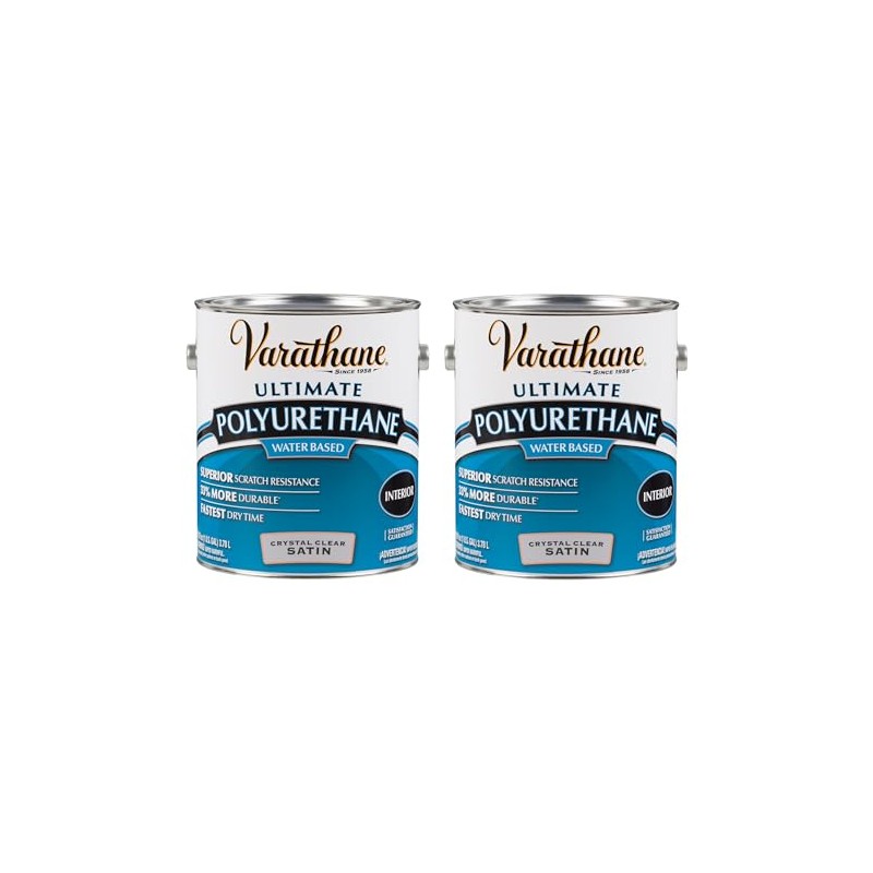 Varathane Water-Based Ultimate Polyurethane, Gallon, Satin, 2 Pack