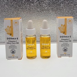 derma e Lot x2 Derma E Vitamin C Glow Face Oil 7ml/.23 oz Each Travel Size Exp 9/25 BNIB