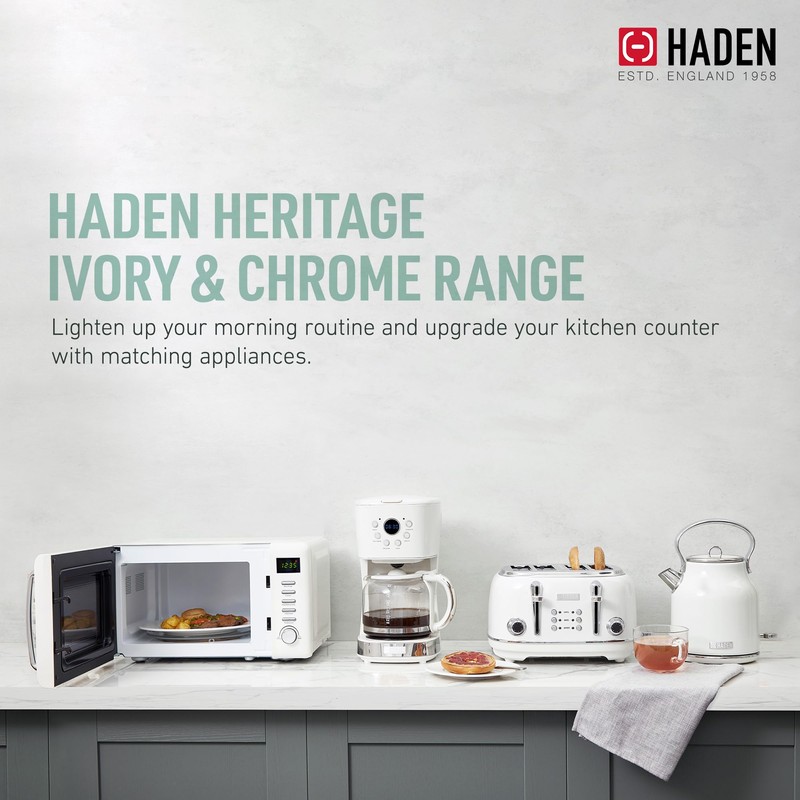 Haden Heritage 1.7 Liter Stainless Steel Electric Kettle, Hot Water