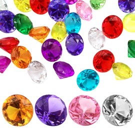 LYHLYA Pack of 100 Gemstones for Children, Acrylic Diamonds, 25 mm, Decorative Diamonds, Acrylic Gemstones, Fake Gemstones for Vase Fillers, Wedding Vases, Table Decoration, Party (Mixed)