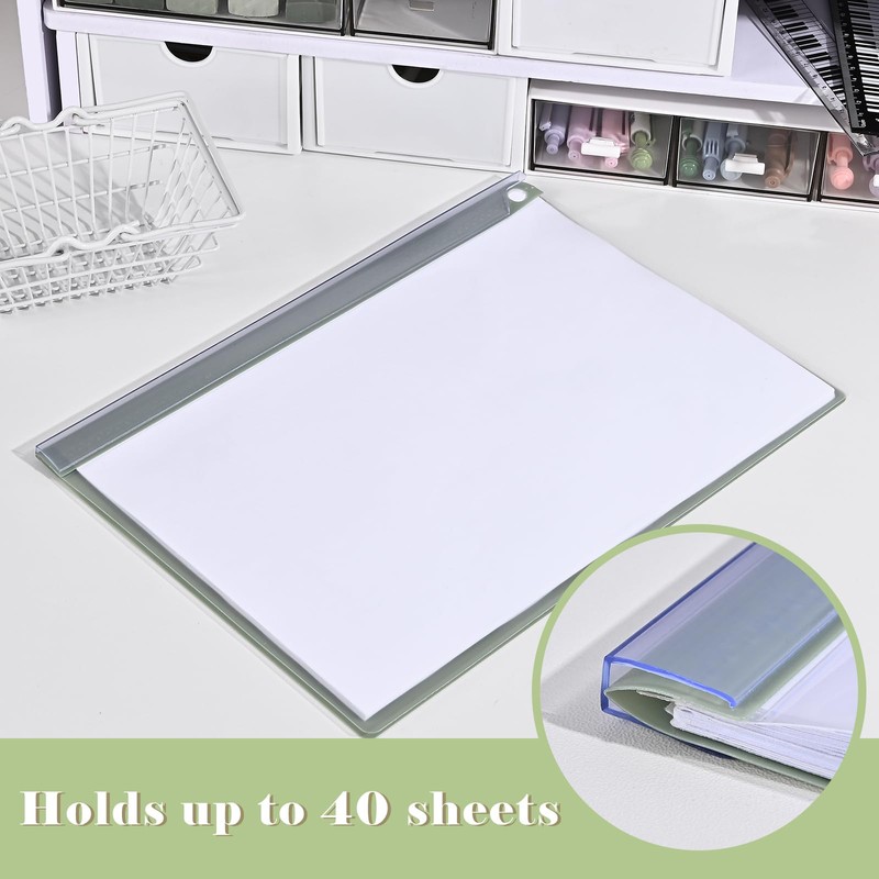 BAYTORY 5Pcs Clear Report Covers with Swing Clip, Plastic Folders
