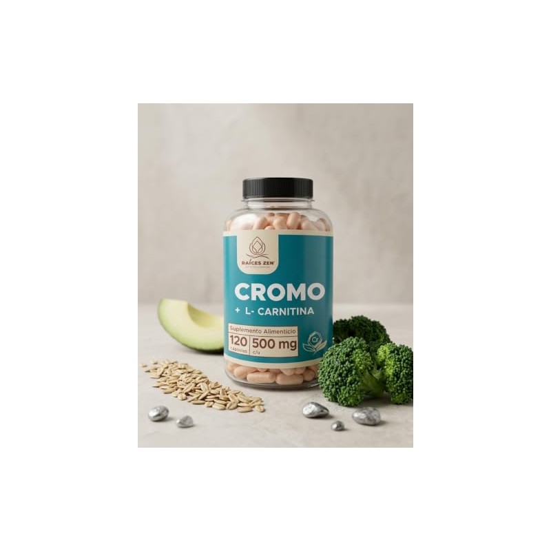 Picolinato de Cromo y L-Carnitina Raíces Zen 120 Cápsulas Super