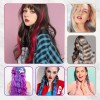 jianming Extensiones Cabello Sinteticas 10 Piezas Colores Fantasía