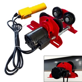 Electric Trolley for Power Hoist 1100LBS Capacity,Fit 2.68-4.33 in I-Beam,Push Geared Overhead Crane Heavy Duty Wheels System for PA200 to PA500 Hoists,Perfect for Gantry Cranes,Warehouses
