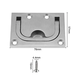 UBERMing 2 Pack Boat Flush Hatch Stainless Steel Marine Handle Boat Recessed Hatch Recessed Lift Pull Handle with 8 Screws for Cabinet Locker Marine Yacht Boat