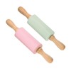 CoCud Silicone Rolling Pins, 9.25" Length, Silicone & Oak Non-Stick