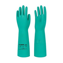 LANON - Guantes de nitrilo resistentes a los productos químicos, guantes de trabajo de seguridad reutilizables y resistentes, protección de ácidos, ál