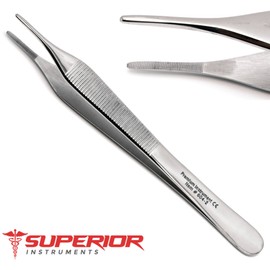 Dental Adson Dressing Tweezers Forceps Serrated Tip Picking Pliers Instruments