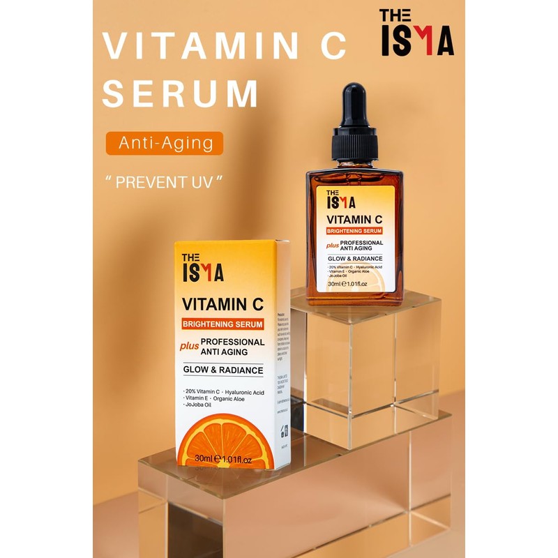 THE ISMA Vitamin C Serum for Face, Anti-Aging, 20% Vitamin