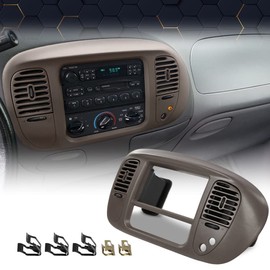 PIT66 Center Dash Panel Bezel Compatible with 1997-2003 Ford F150 Expedition Brown