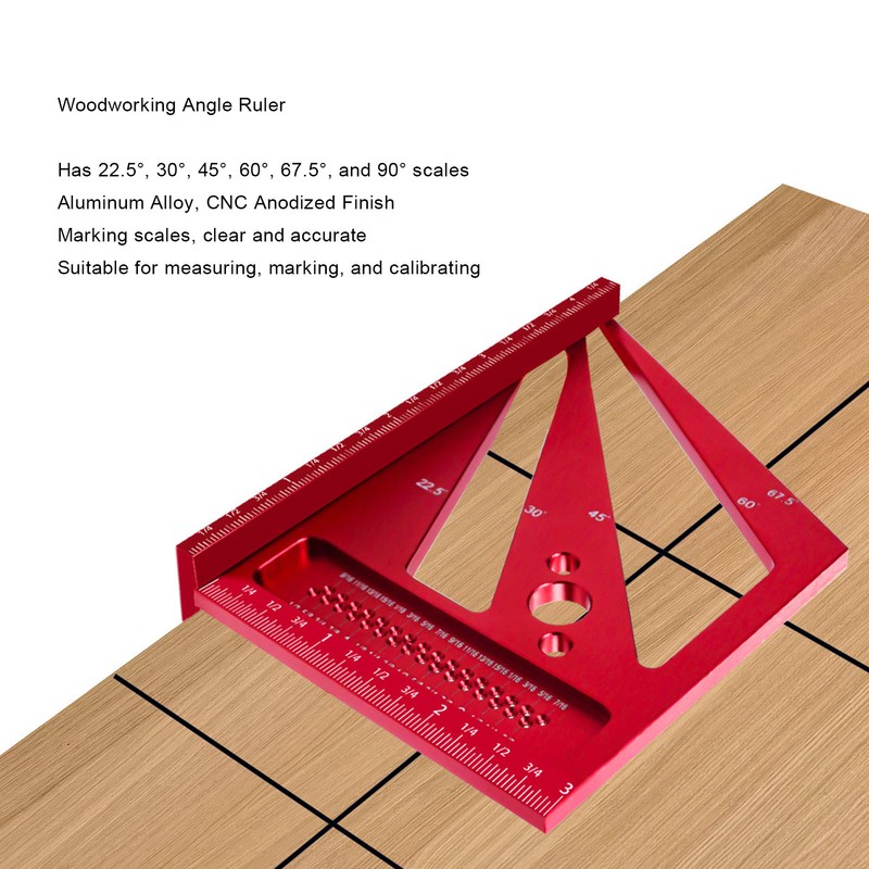 Woodworking Ruler Multifunctional Angle Measuring Ruler Aluminum Alloy Square Tool