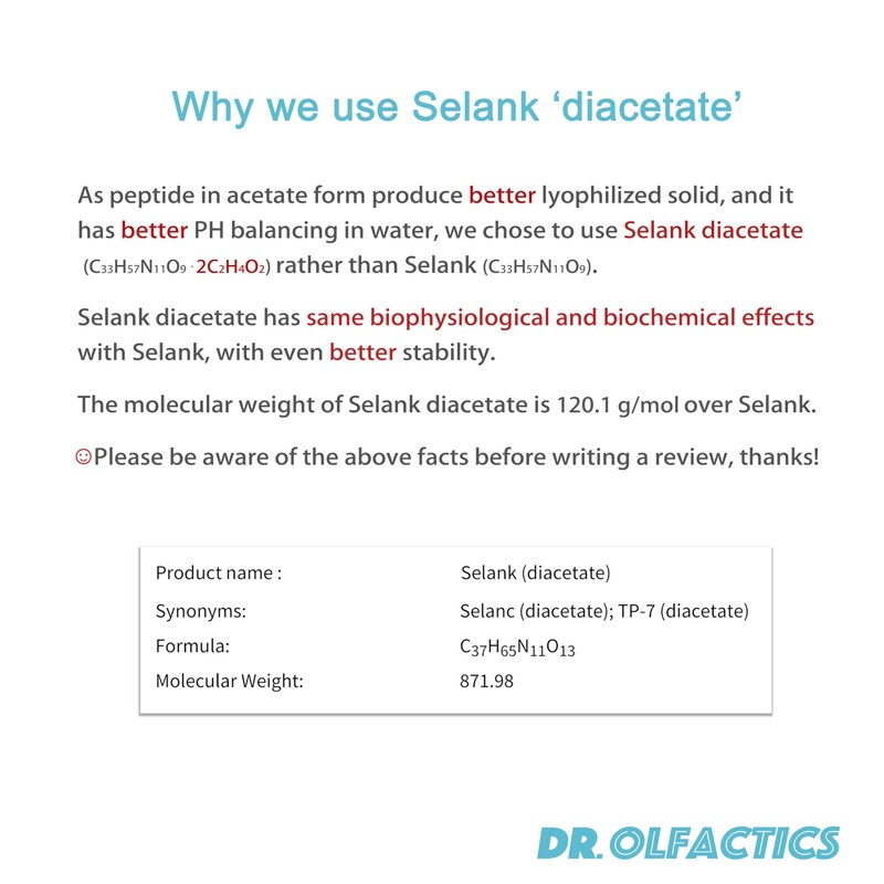 Selank diacetate 40mL Spray (20mL*2) 0.16% TP-7 High Purity >99.8%
