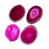 JIC Gem 3-3.5'' Dyed Pink Agate Coasters Sliced Small Size