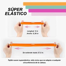 HASAKI 4 Paquete Bandas para el Cabello, Cinta Banda para el Sudor,Bandas para el Cabello de Silicona，Yoga, Correr, Deportes, Entrenamiento Diademas(B
