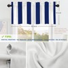 Shrahala Blue Classic Stripe Kitchen Valances, White Half Window Curtain