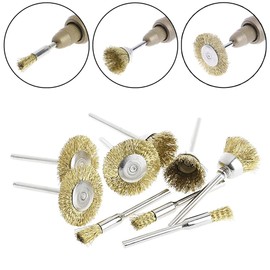 Chesoon Wire Brush Set Brass Wire Wheels Pen Brushes Intestinal Brush Set for Rotating Tools Polishing Cleaning 45 Pieces