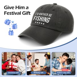 Agantree art Father's Day Birthday Gifts for Fishing Lover Dad Baseball Cap Present Ideas,Gender Neutral Unisexual Baseball Hats Women Men Grey
