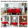 DWCN Red Round Tablecloth Wipe Clean Tablecloth Outdoor Table Cloth
