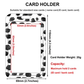 Badge Reels Retractable with Carabiner Reel Clip, Worker Badge Holder Belt Ferrule, Identity ID Badge Holder Case, Nurse Doctor Office School Teacher Name Credit Card Pocket (H2-Black Dots)