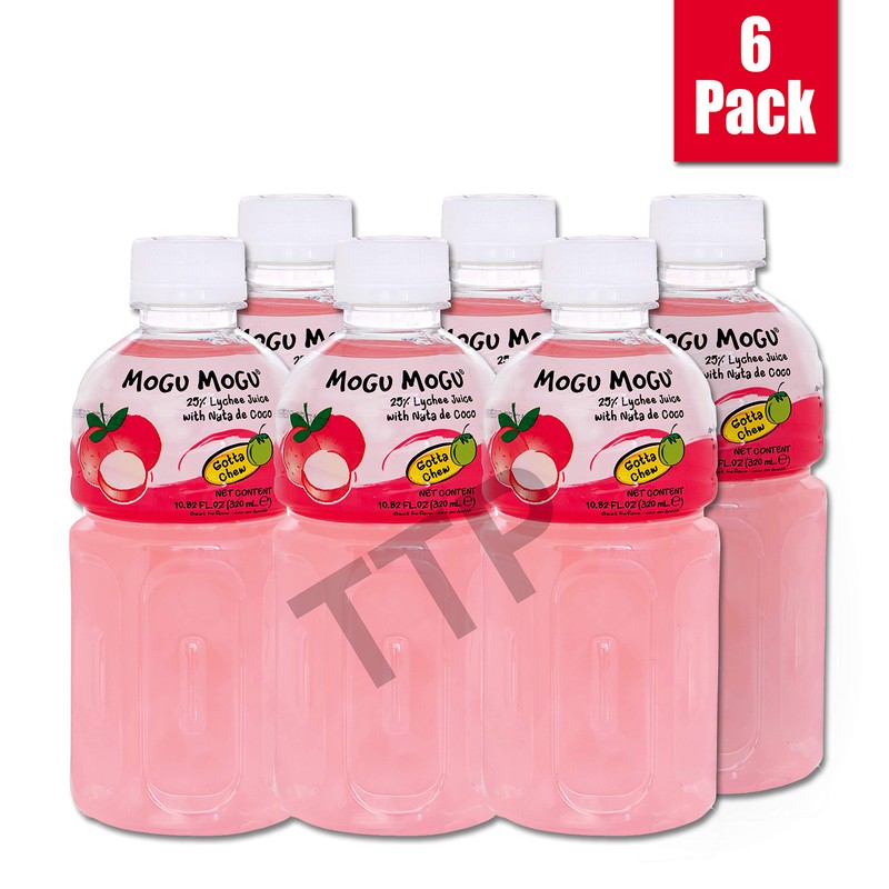 Mogu Mogu Lychee Juice with Nata De Coco, Net Wt