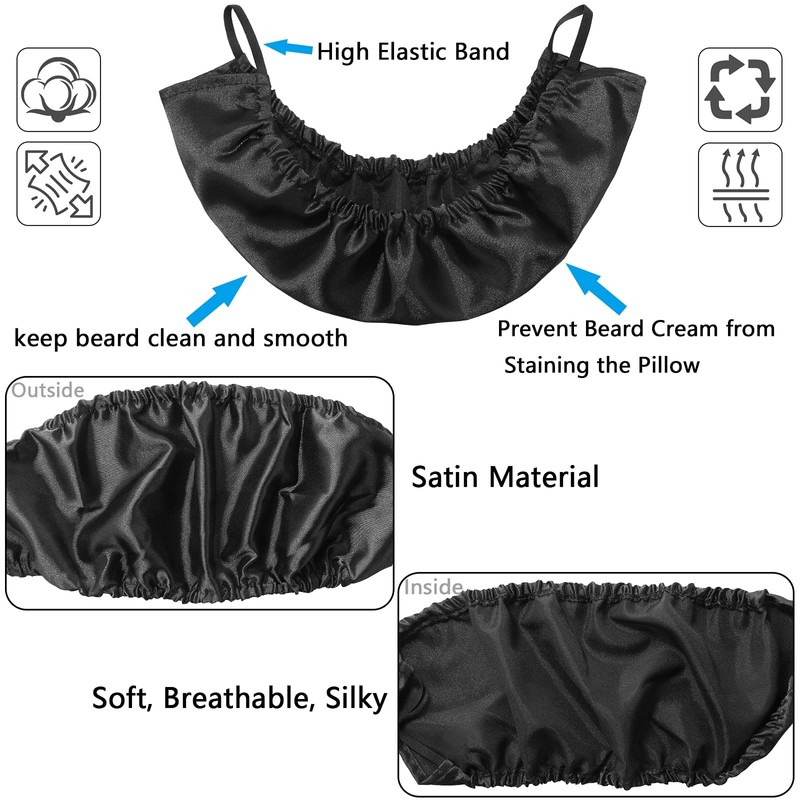 5PCS Beard Bib Beard Bandana Beard Covers, Adjustable Breathable Washable