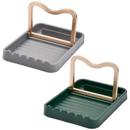 Wisebom Pan Lid and Spoon Holder, Pot Lid Holder Spoon Rest Spoon Rest Kitchen Plastic Cooking Spoon Rest with Lid Holder for Kitchen Cooking Tools, Tableware