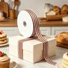 Striped Wired Ribbon 1" x 20 Yards Brown White Gift