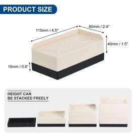 uxcell Furniture Risers 1.5 Inch, 4Pcs Rectangle Bed Risers Adjustable Couch Riser for Extender for Bed Desk Sofa Table Lift Support Up to 1300Lbs, Beige