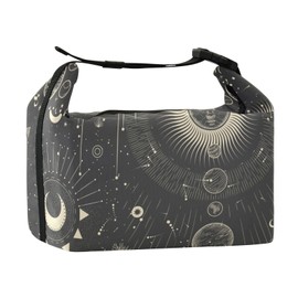 Moon And Stars Goth Lunch Bag for Women & Men Reusable Lunch Tote Bags for Work, Office, Picnic, Travel,School