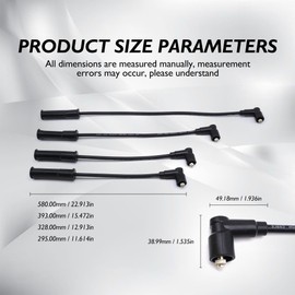 HISports Ignition Cable Set 8200943801.0 986 357 256.0986357256 Compatible with Dacia Sandero Logan Lodgy Dokker, 4 Pieces Ignition Leads