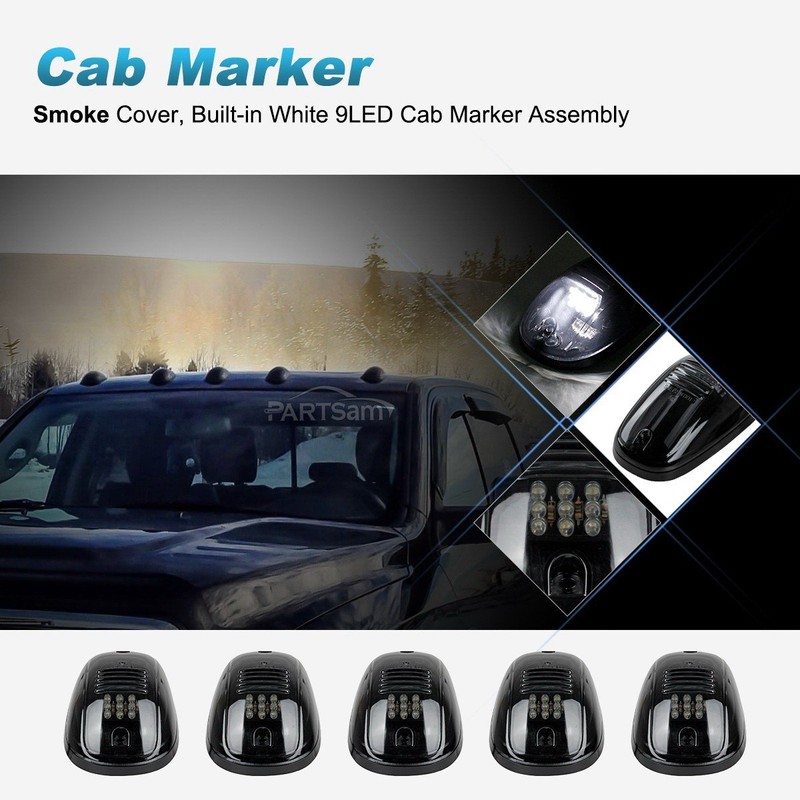 partsam 5 x Cab Remoción Marcador Luz w/Blanco De Humo