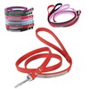 COLLBATH Sparkly Studded Rhinestone Dog Leash Red Collar Pet Walking