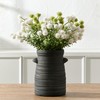Ceramic Decorative Flower Vase, 7.7 Inch Rustic Distressed Pottery Farmhouse
