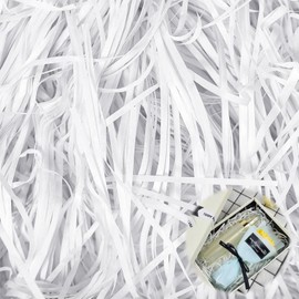 Hengrongshen Gift Filling Material, 300 g Filling Material for Packages, High Quality Off White, Shredded Paper Gift Box Decoration for Christmas, Wedding, Anniversary, Valentine's Day Party (White)