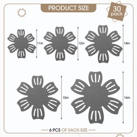 Nuogo 30 Pieces Pot and Pan Protectors, 5 Different Size, Max 16" D, Pan Protector Pads Pot Separators for Stacking, Anti Slip Non Woven Pan Dividers, Avoid Scratching or Marring When Stacking (Gray)