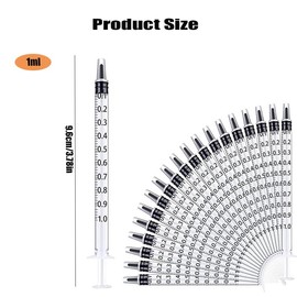 30Pcs 1ml 1cc Syringes with Cap,Reusable Small Plastic Liquid Measuring Syringe with Measurement Marks for Scientific Labs, Pet Feeding, Refilling Cosmetics