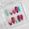 Handmade Press on Nails Almond Medium 3D Floral French Tip