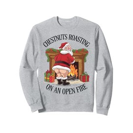 Naughty Santa Roasting Nuts Xmas Crude Humour Sweatshirt