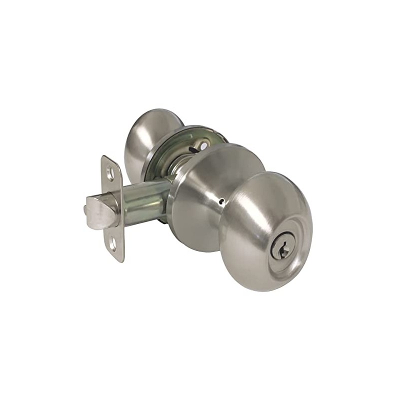 eBuilderDirect Satin Nickel Lock Door Oval Egg Shaped Style Knob