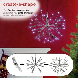 Alpine Corporation 16"H Indoor Holiday 3D Snowflake Hanging Ornament with LED Lights, White , Christmas Decoration