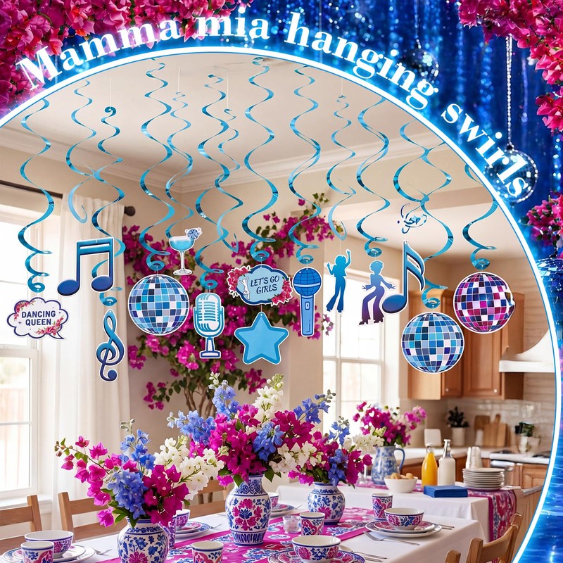 Epakh 52 Pcs Dancing Queen Party Decorations Bachelorette Photo Booth