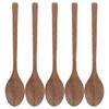 5Pcs Wooden Spoons Burr Free Sturdy Durable Light Heat Resistant