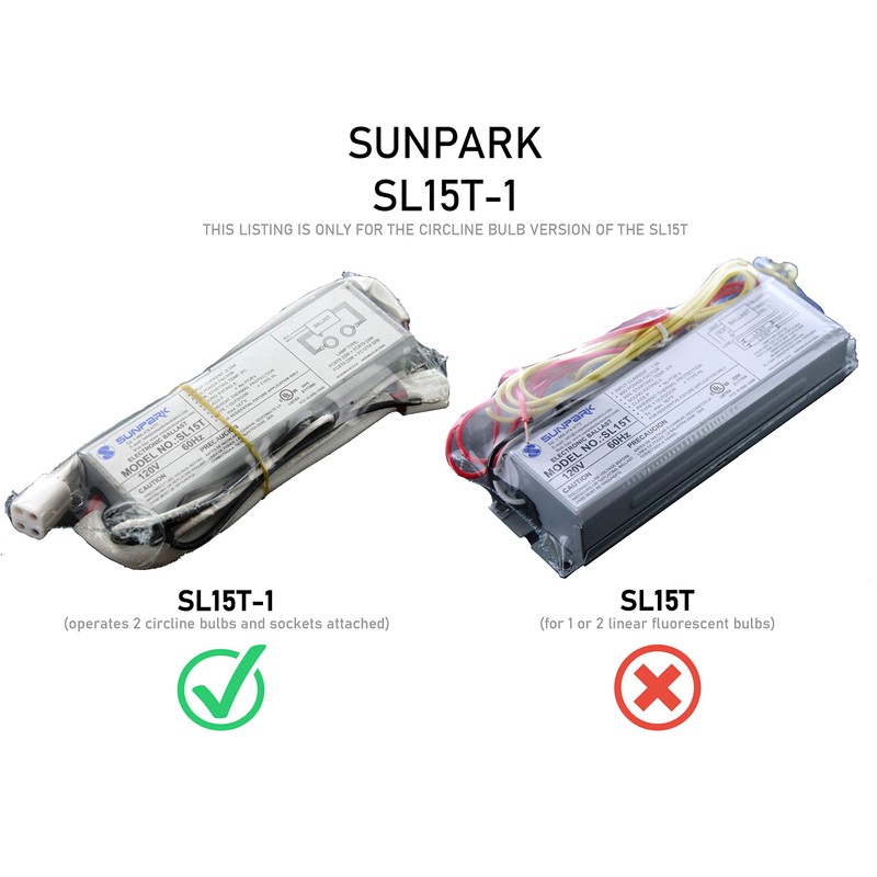 Sunpark SL15T-1 Electronic circline Ballast with lamp Holders Attached