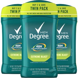 Degree Men Antiperspirant & Deodorant, Extreme Blast, Twin Pack, 2.7oz (Pack of 3)