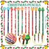 12 Pcs Christmas Pencils Bulk with Erasers, 12 Unique Xmas