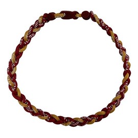 20" Maroon Gold Titanium Sports Tornado Necklace w/Case