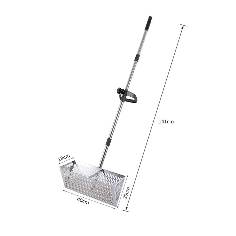 Qianly Sand Rake Scooper Convenient Carbon Steel Premium Long Handle