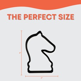 Knight Chess Piece Cookie Cutter with Easy to Push Design, for Baby Showers, Work Events, and Birthday Celebrations (4 inch)