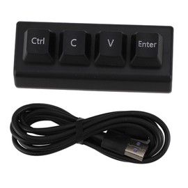 Programmable Keypad 4 Keys Support NKRO Red Switch Ctrl C V Enter Mini Mechanical Keypad for Gaming Office Media Black